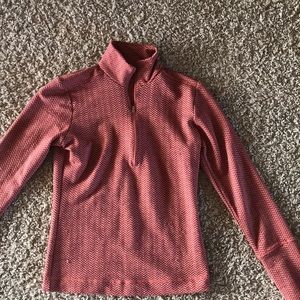 Coral and maroon herringbone workout half zip!